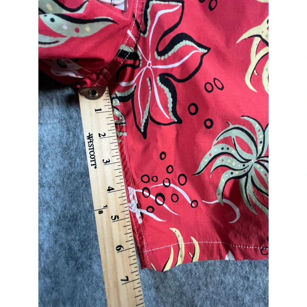 J.Crew Mens Red Tropical Floral Swim Trunks Board Shorts Size L 6 Inch Inseam